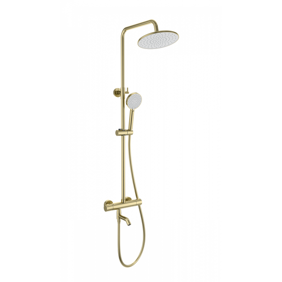 Душевая стойка с термостатом Wonzon & Woghand Inn WW-B3047-A1-BG, золото брашированное - фото 