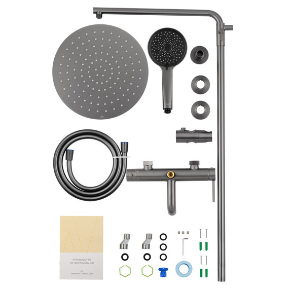 Душевая стойка Wonzon & Woghand Stick WW-88739017-BGM, тёмный графит брашированный - фото 7