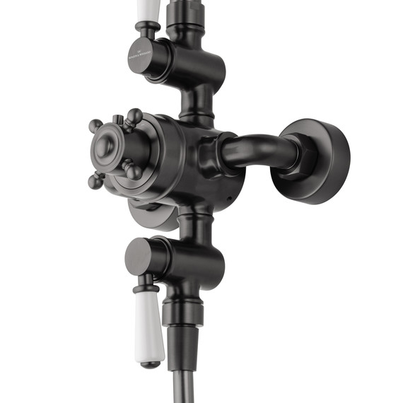 Душевая стойка с термостатом Wonzon & Woghand Retro WW-B3041-BGG, тёмный графит брашированный - фото 4