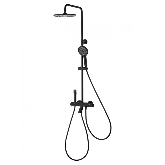 Душевая стойка с термостатом Wonzon & Woghand The one WW-B3094-MB, чёрный матовый - фото 