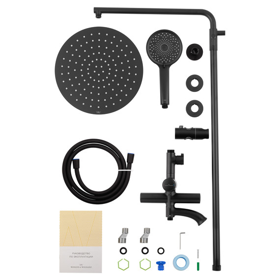 Душевая стойка Wonzon & Woghand Tor WW-88047073-MB, чёрный матовый - фото 7