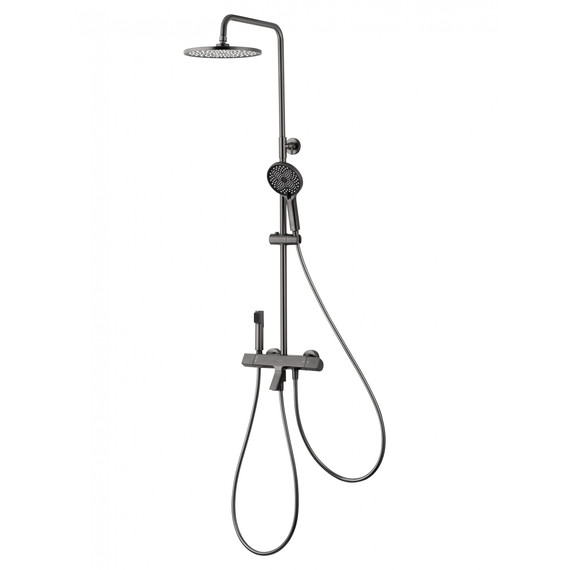 Душевая стойка с термостатом Wonzon & Woghand The one WW-B3094-BGG, тёмный графит брашированный - фото 