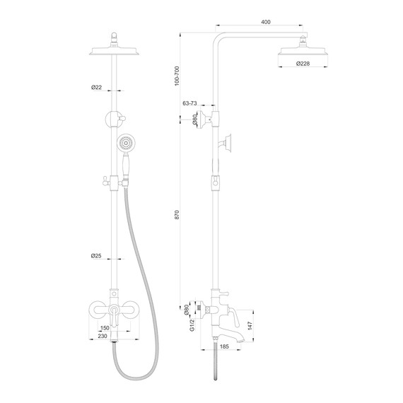 Душевая стойка Wonzon & Woghand Steam WW-88739008-CR - фото 7