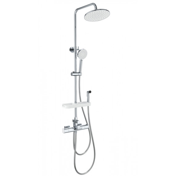 Душевая стойка с термостатом и гигиеническим душем Wonzon & Woghand Plate WW-C3017-A1-CR - фото 