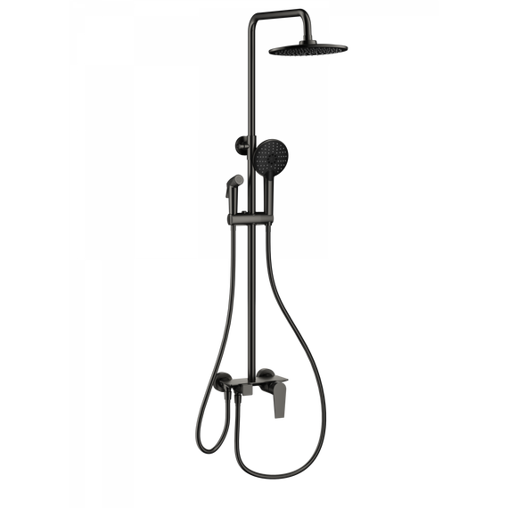 Душевая стойка с гигиеническим душем Wonzon & Woghand WW-A30874-BGG, тёмный графит брашированный - фото 