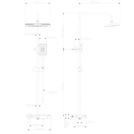 Душевая стойка Wonzon & Woghand WW-AE33110-MW, белый матовый - фото 2