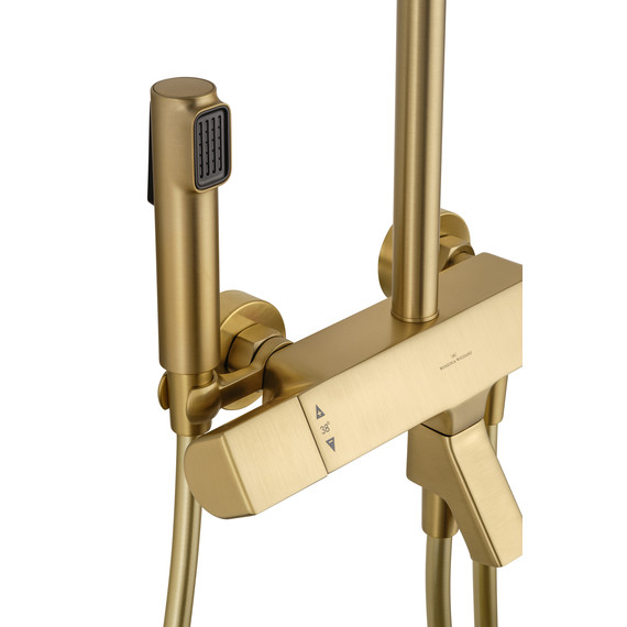 Душевая стойка с термостатом Wonzon & Woghand The one WW-B3094-BG, золото брашированное - фото 5