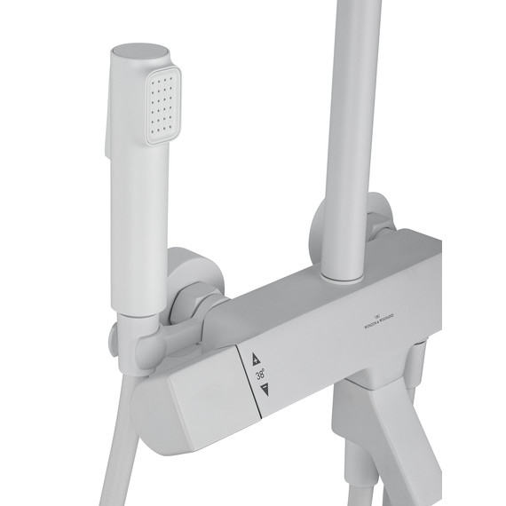 Душевая стойка с термостатом Wonzon & Woghand The one WW-B3094-MW, белый матовый - фото 5