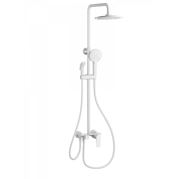 Душевая стойка с гигиеническим душем Wonzon & Woghand WW-A30874-MW, белый матовый - фото 