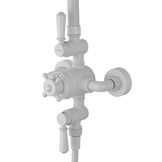 Душевая стойка с термостатом Wonzon & Woghand Retro WW-B3041-MW, белый матовый - фото 3