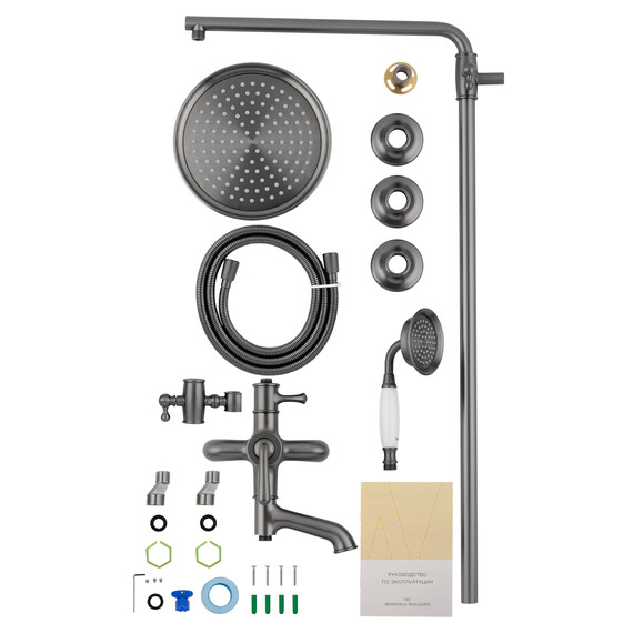 Душевая стойка Wonzon & Woghand Steam WW-88739008-BGM, тёмный графит брашированный - фото 7