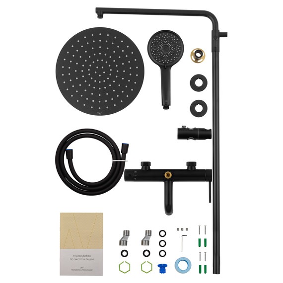 Душевая стойка Wonzon & Woghand Stick WW-88739017-MB, чёрный матовый - фото 7