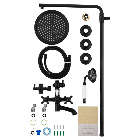 Душевая стойка Wonzon & Woghand Retro WW-88739020-MB, чёрный матовый - фото 7