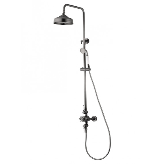 Душевая стойка с термостатом Wonzon & Woghand Retro WW-B3041-BGG, тёмный графит брашированный - фото 