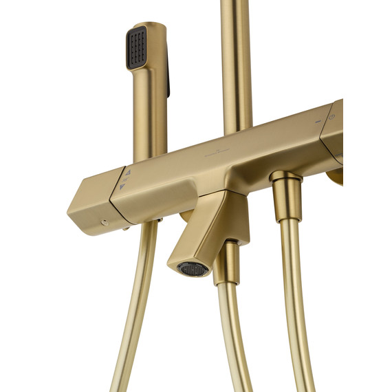 Душевая стойка с термостатом Wonzon & Woghand The one WW-B3094-BG, золото брашированное - фото 4