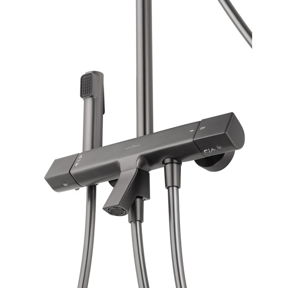 Душевая стойка с термостатом Wonzon & Woghand The one WW-B3094-BGG, тёмный графит брашированный - фото 8