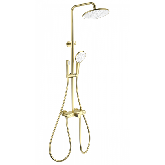 Душевая стойка с термостатом Wonzon & Woghand Muse WW-B4113-BG, золото брашированное - фото 