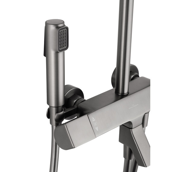 Душевая стойка с термостатом Wonzon & Woghand The one WW-B3094-BGG, тёмный графит брашированный - фото 2