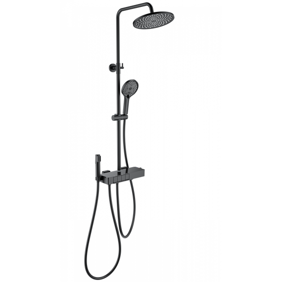 Душевая стойка с термостатом Wonzon & Woghand Muse WW-B3580-MB, чёрный матовый - фото 