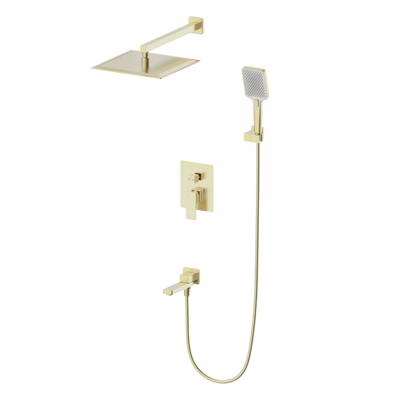 Душевая система для ванны Wonzon & Woghand Cube 2.0 WW-88087068-BG, золото брашированное - фото 