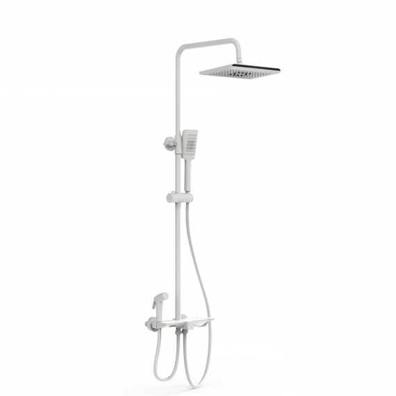 Душевая стойка с термостатом Wonzon & Woghand WW-B3310-MW, белый матовый - фото 