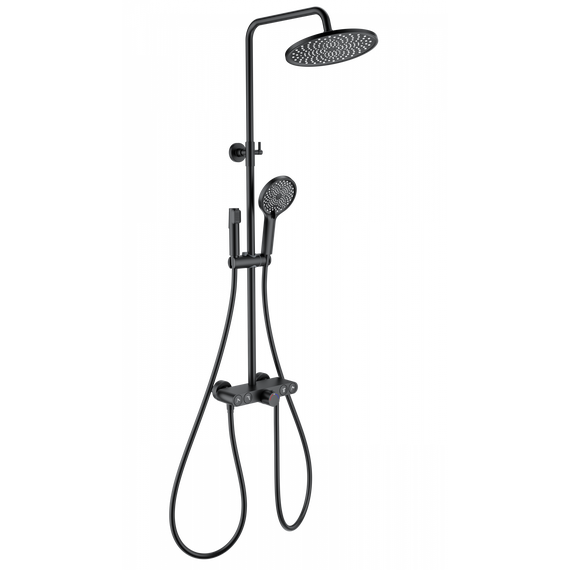 Душевая стойка с термостатом Wonzon & Woghand Muse WW-B4113-MB, чёрный матовый - фото 
