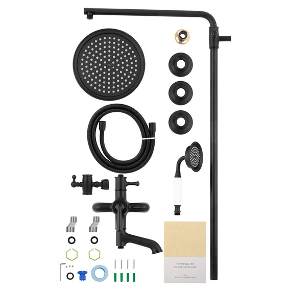 Душевая стойка Wonzon & Woghand Steam WW-88739008-MB, чёрный матовый - фото 7