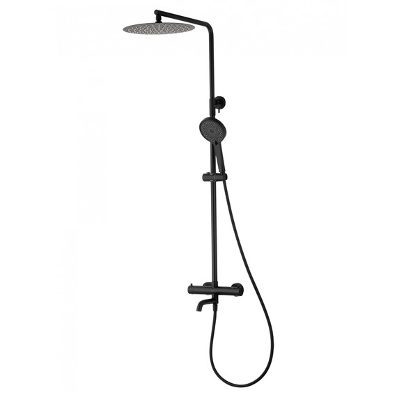 Душевая стойка с термостатом Wonzon & Woghand Stick WW-88739903-MB, чёрный матовый - фото 