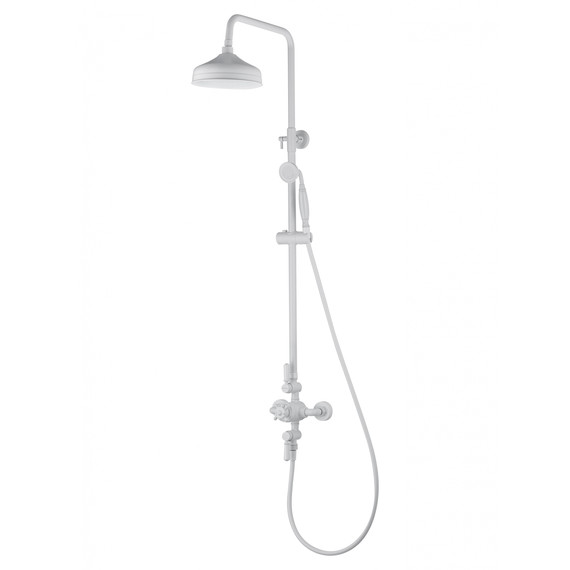 Душевая стойка с термостатом Wonzon & Woghand Retro WW-B3041-MW, белый матовый - фото 