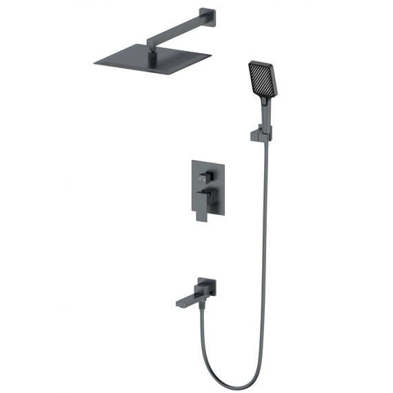 Душевая система для ванны Wonzon & Woghand Cube WW-88939016-BGM, тёмный графит брашированный - фото 