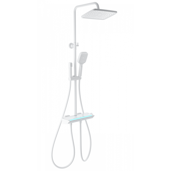 Душевая стойка с термостатом Wonzon & Woghand Muse WW-B4174-MW, белый матовый - фото 