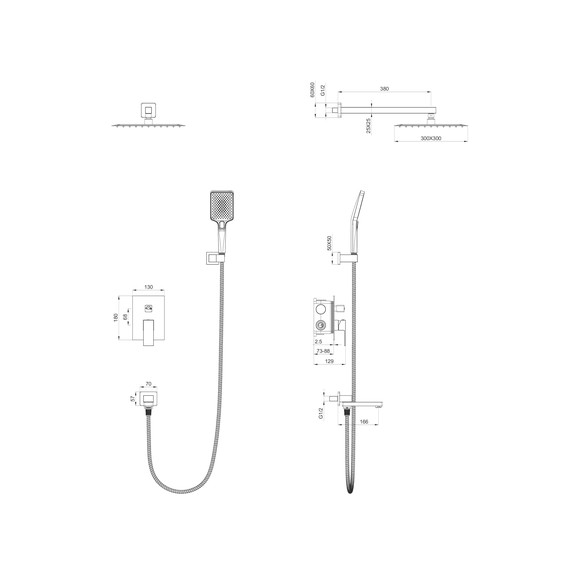 Душевая система для ванны Wonzon & Woghand Cube WW-88939016-CR - фото 2