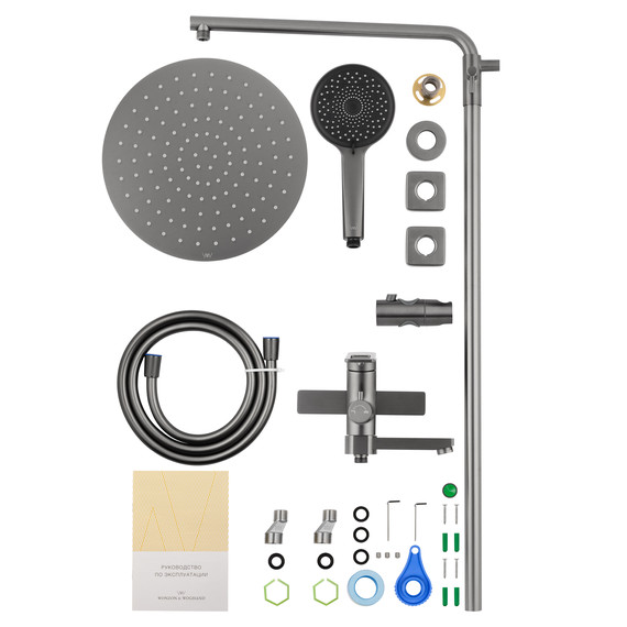 Душевая стойка Wonzon & Woghand Frame WW-88739010-BGM, тёмный графит брашированный - фото 7