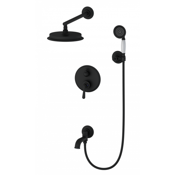 Душевая система для ванны Wonzon & Woghand Steam WW-88939008-MB, чёрный матовый - фото 