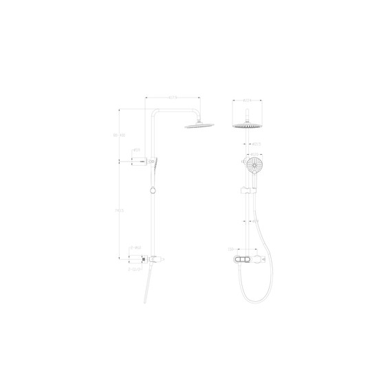 Душевая стойка Wonzon & Woghand Muse WW-A30653-BGG, тёмный графит брашированный - фото 2