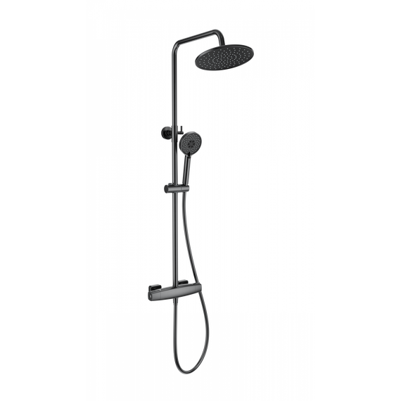 Душевая стойка с термостатом Wonzon & Woghand Neo WW-B3035-A-BGG, тёмный графит брашированный - фото 