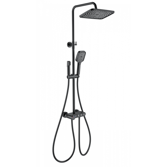 Душевая стойка с термостатом Wonzon & Woghand Muse WW-B3112-MB, чёрный матовый - фото 