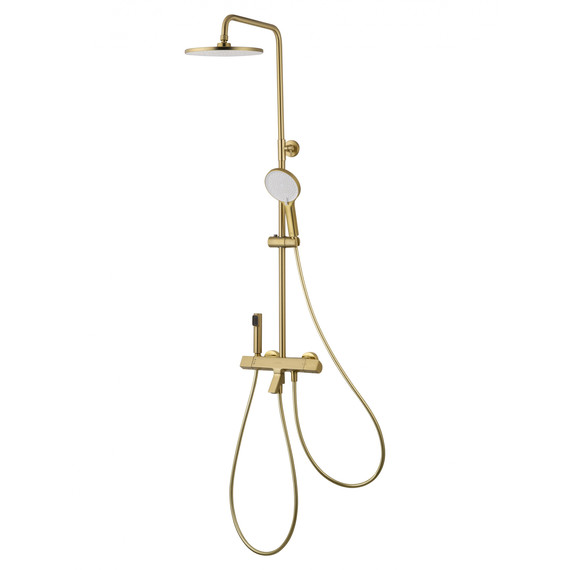 Душевая стойка с термостатом Wonzon & Woghand The one WW-B3094-BG, золото брашированное - фото 