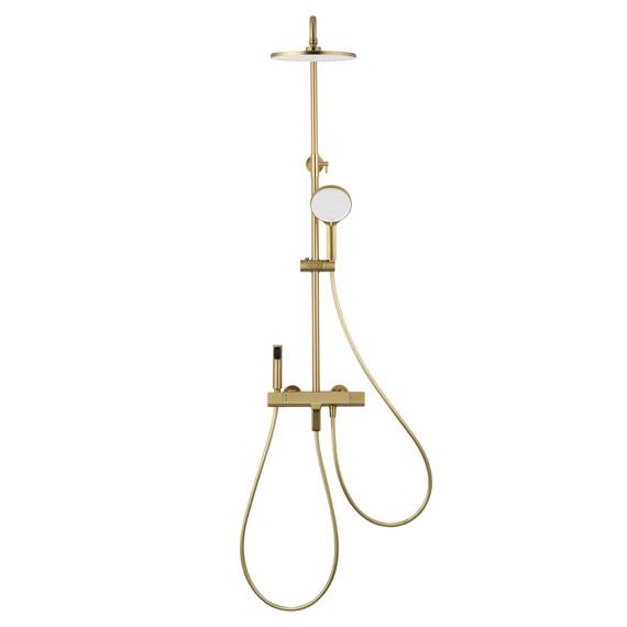 Душевая стойка с термостатом Wonzon & Woghand The one WW-B3094-BG, золото брашированное - фото 2