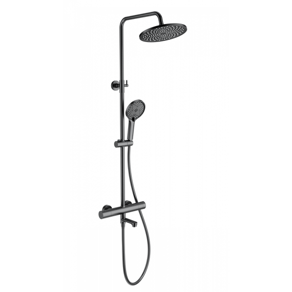 Душевая стойка с термостатом Wonzon & Woghand WW-B3069-BGG, тёмный графит брашированный - фото 