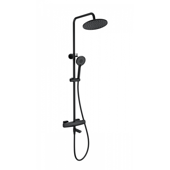 Душевая стойка с термостатом Wonzon & Woghand Neo WW-B3035-A3-MB, чёрный матовый - фото 