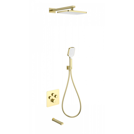 Душевая система для ванны с термостатом Wonzon & Woghand WW-B4005-BG, золото брашированное - фото 
