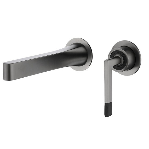 Смеситель для раковины настенный Boheme Duo 165-GM (со скрытой частью) графит - фото 