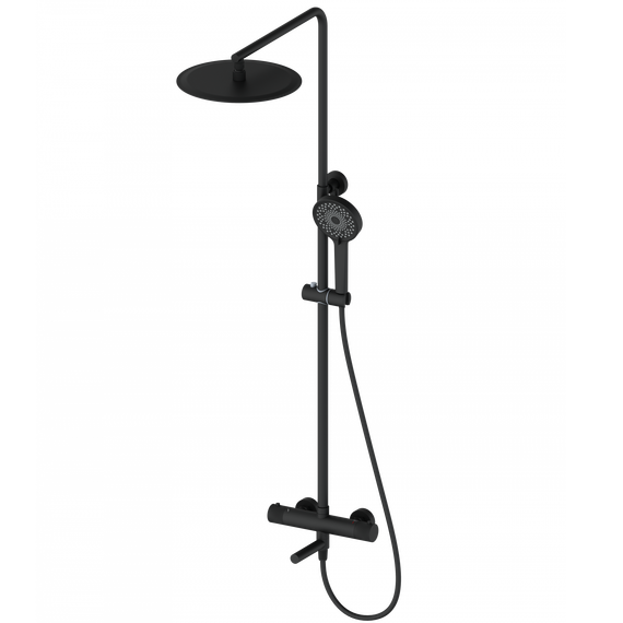 Душевая стойка с термостатом Wonzon & Woghand WW-88739902-MB, чёрный матовый - фото 