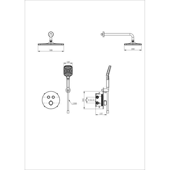 Душевая система для душа с термостатом Wonzon & Woghand WW-D2017-A-BG, золото брашированное - фото 2