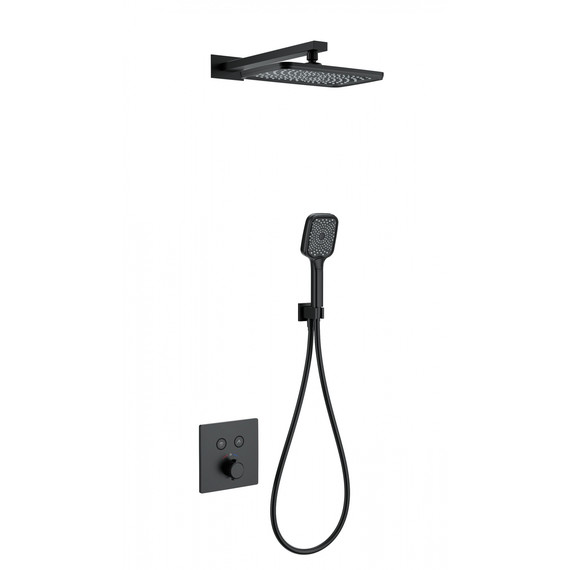Душевая система для душа с термостатом Wonzon & Woghand WW-D2017-B-MB, чёрный матовый - фото 