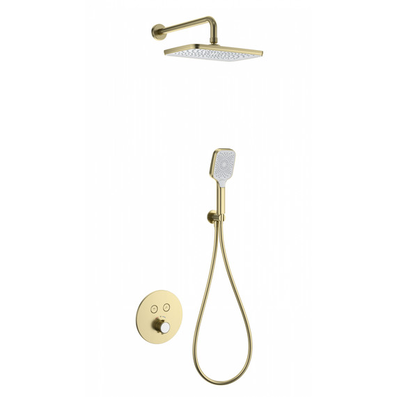 Душевая система для душа с термостатом Wonzon & Woghand WW-D2017-A-BG, золото брашированное - фото 