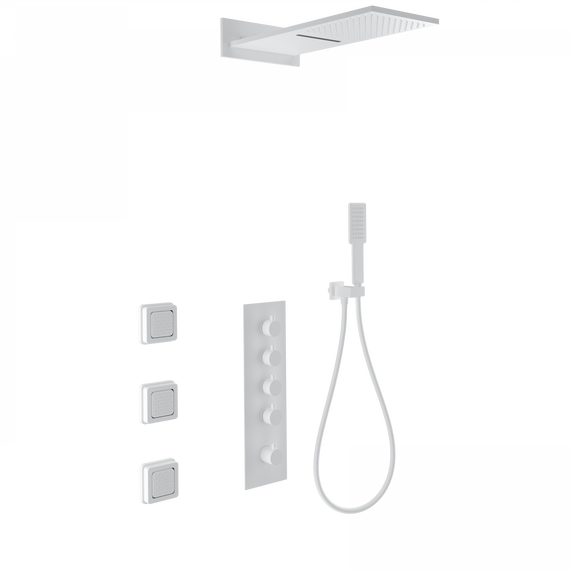Душевая система для душа с термостатом Wonzon & Woghand WW-D4100-MW, белый матовый - фото 