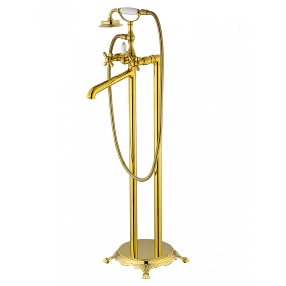 Смеситель для ванны напольный Wonzon & Woghand Retro WW-88649020-PG, золото - фото 