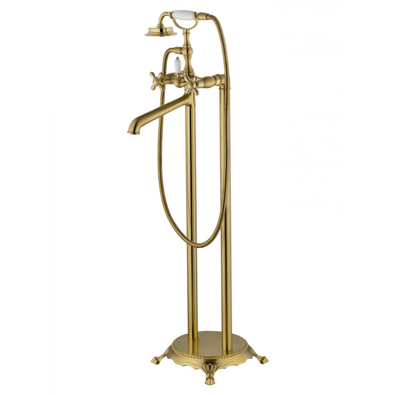 Смеситель для ванны напольный Wonzon & Woghand Retro WW-88649020-BG, золото - фото 